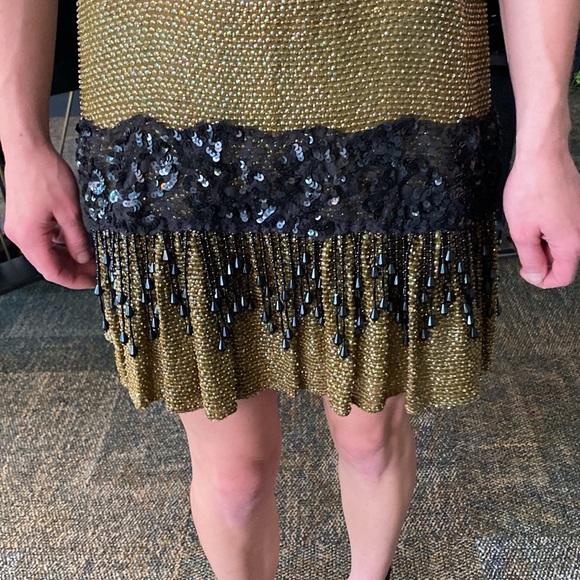 Custom made olive and black flapper dress for a theater show. - Picture 5 of 5
